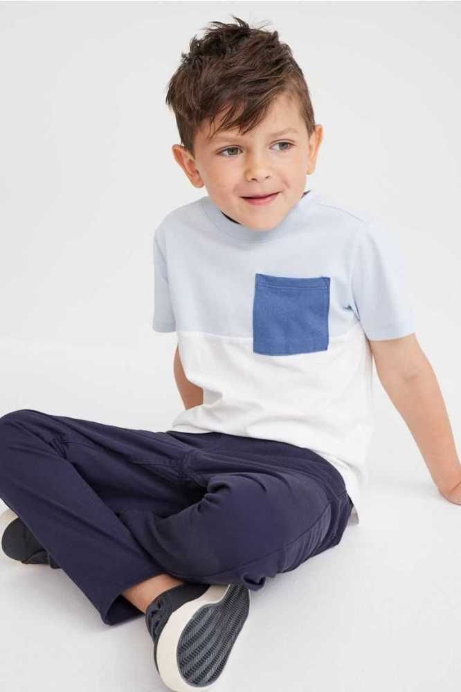 Pantalones H&M Relaxed Fit Twill Niños Azul Marino Azules | 643521TPK