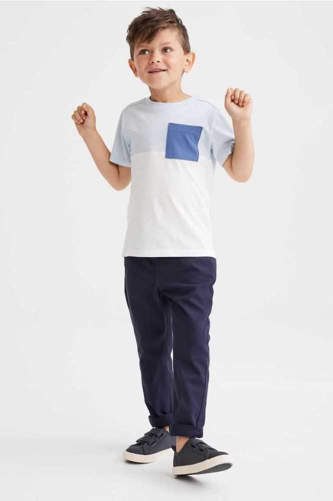 Pantalones H&M Relaxed Fit Twill Niños Azul Marino Azules | 643521TPK