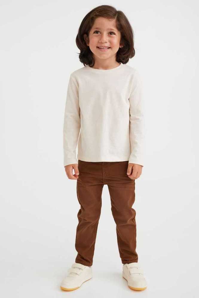 Pantalones H&M Relaxed Fit Twill Niños Grises Oscuro | 087513HRT