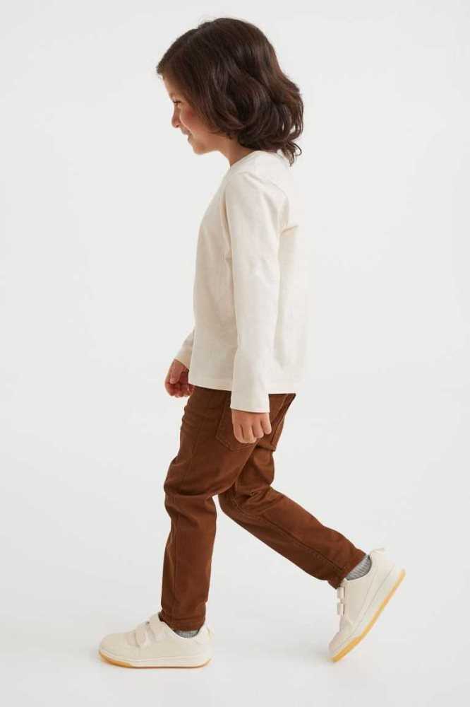 Pantalones H&M Relaxed Fit Twill Niños Grises Oscuro | 087513HRT