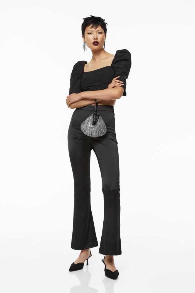 Pantalones H&M Satin Mujer Negros | 635419JMF