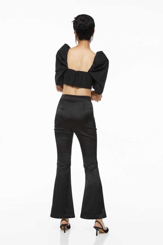 Pantalones H&M Satin Mujer Negros | 635419JMF