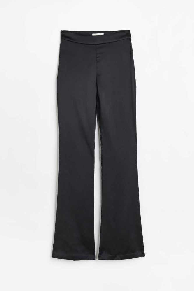 Pantalones H&M Satin Mujer Negros | 635419JMF