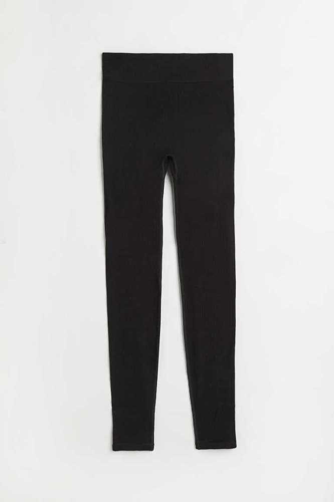 Pantalones H&M Seamless Leggings Mujer Negros | 084759PZT