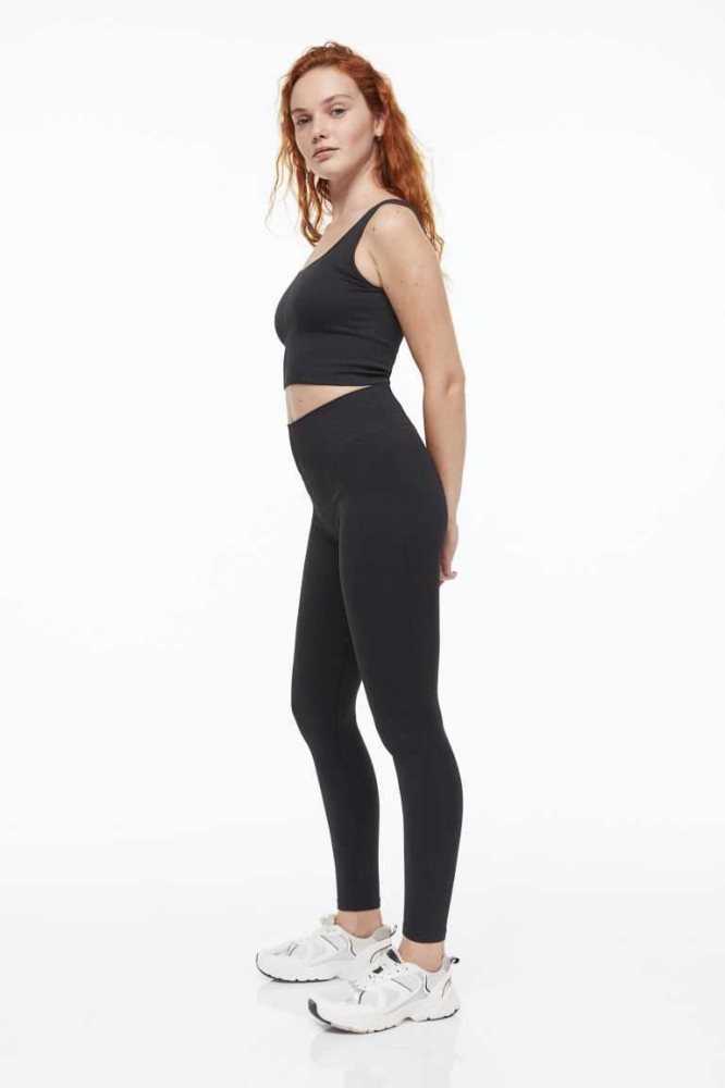 Pantalones H&M Seamless Sports Leggings Mujer Grises Oscuro | 856012DUR