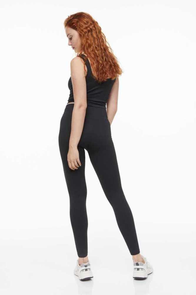 Pantalones H&M Seamless Sports Leggings Mujer Grises Oscuro | 856012DUR