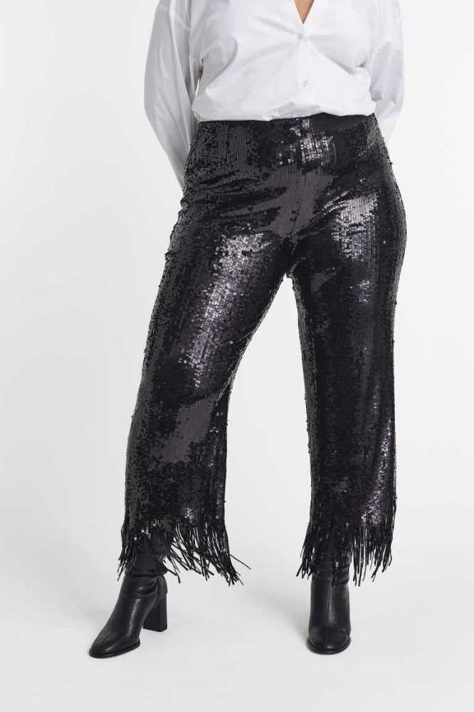 Pantalones H&M Sequined Mujer Negros | 192463YGF