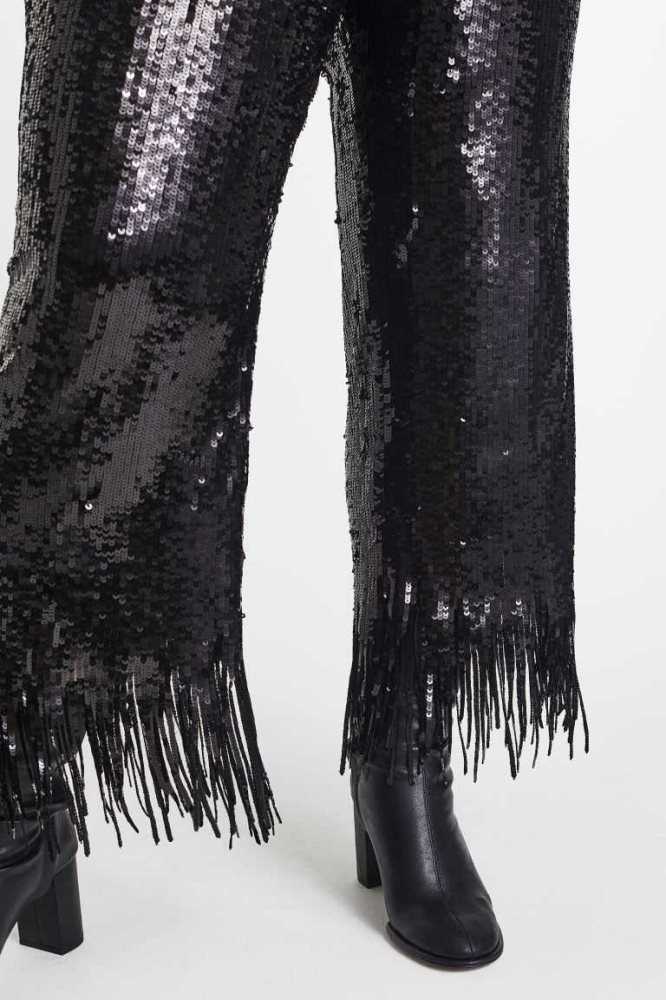 Pantalones H&M Sequined Mujer Negros | 192463YGF