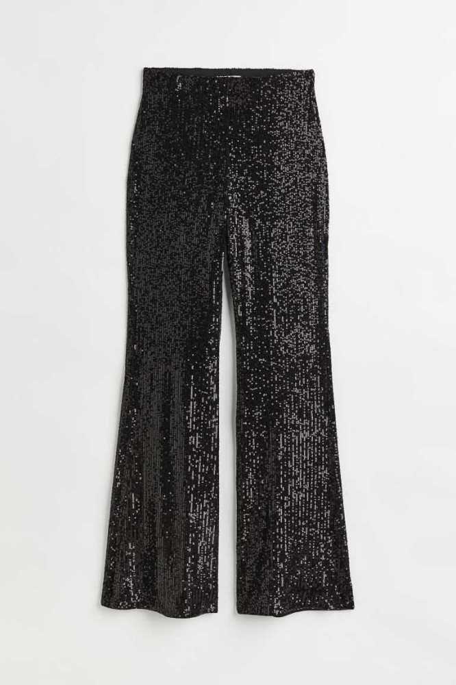 Pantalones H&M Sequined Mujer Negros | 495031WFZ