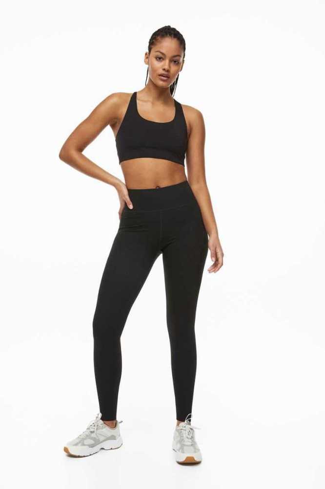 Pantalones H&M ShapeMove Sports tights Mujer Grises Oscuro | 894510LVZ