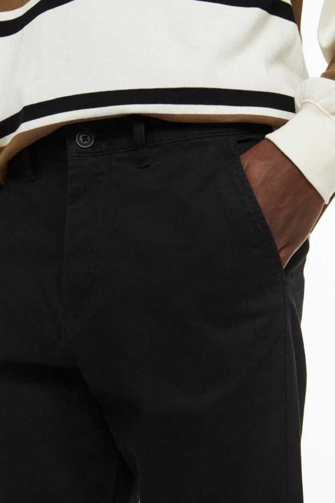 Pantalones H&M Slim Fit Algodon Chinos Hombre Negros | 854710JFP