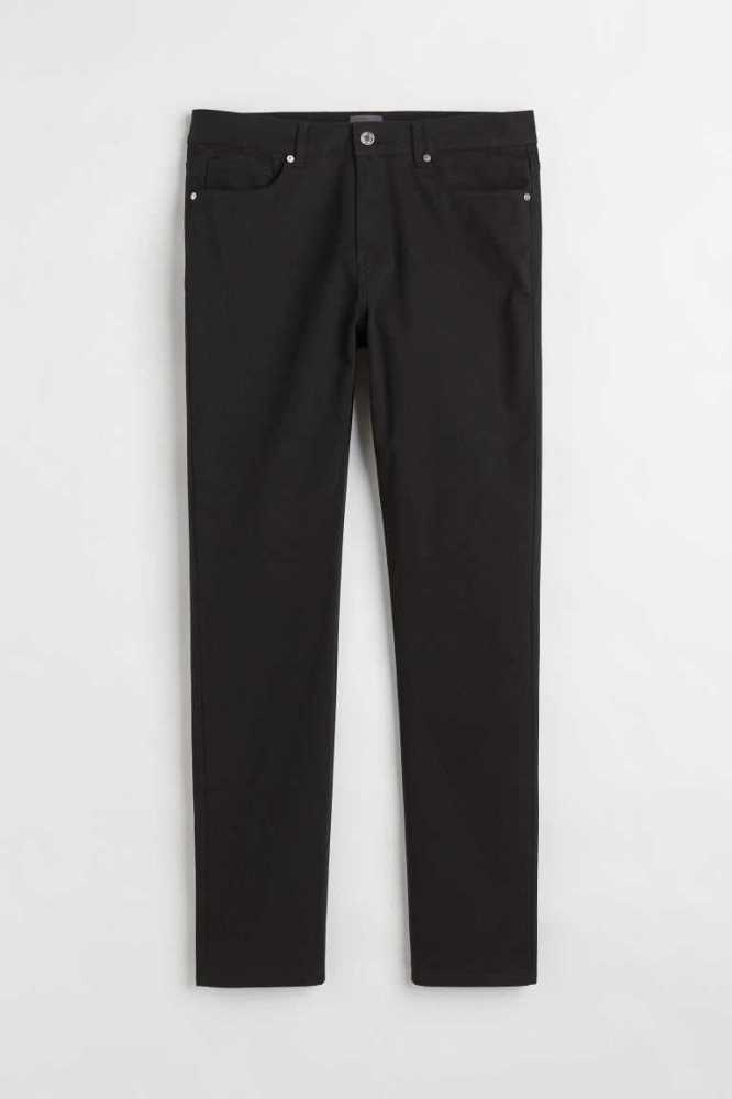 Pantalones H&M Slim Fit Algodon Twill Hombre Grises Oscuro | 148057BSI