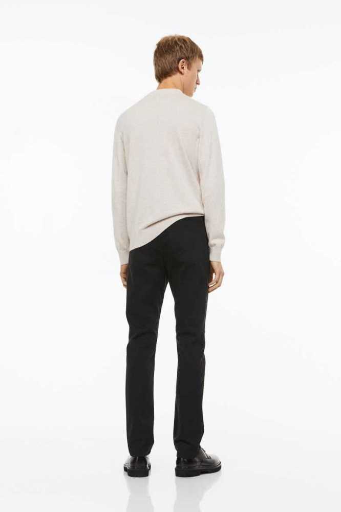 Pantalones H&M Slim Fit Algodon Twill Hombre Creme | 802934CZM