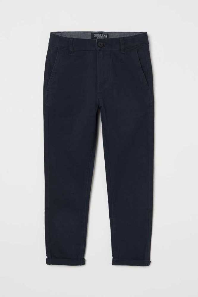 Pantalones H&M Slim Fit Chinos Niños Azules Oscuro | 324967OPK