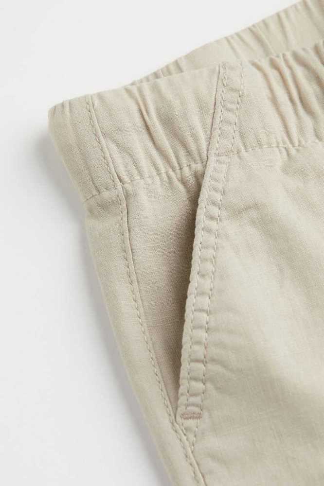 Pantalones H&M Slim Fit Linen-blend Chinos Niños Azules Claro | 956283JOC