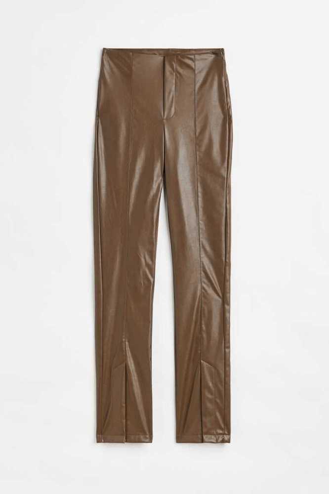 Pantalones H&M Slit-hem Mujer Marrom | 291674ZLW