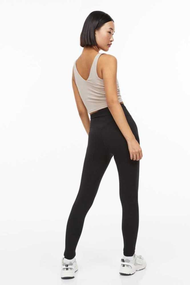 Pantalones H&M Super Soft Sports Leggings Mujer Beige Claro | 730152MTN