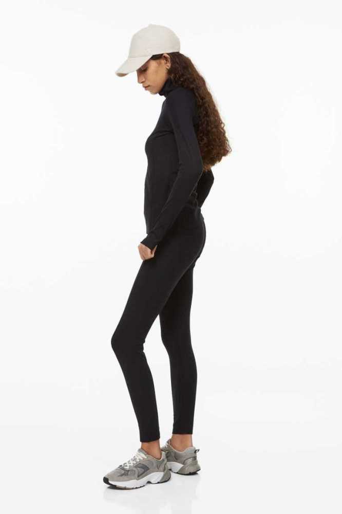 Pantalones H&M THERMOLITE Leggings Mujer Negros | 842069UFS