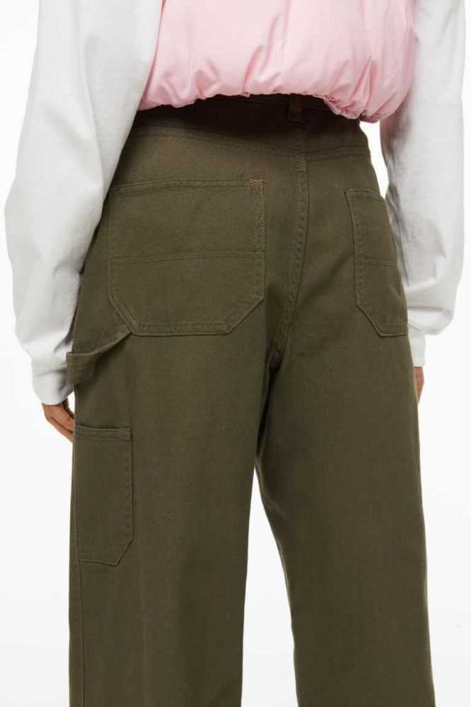 Pantalones H&M Twill Cargo Mujer Beige Oscuro | 295186PTV