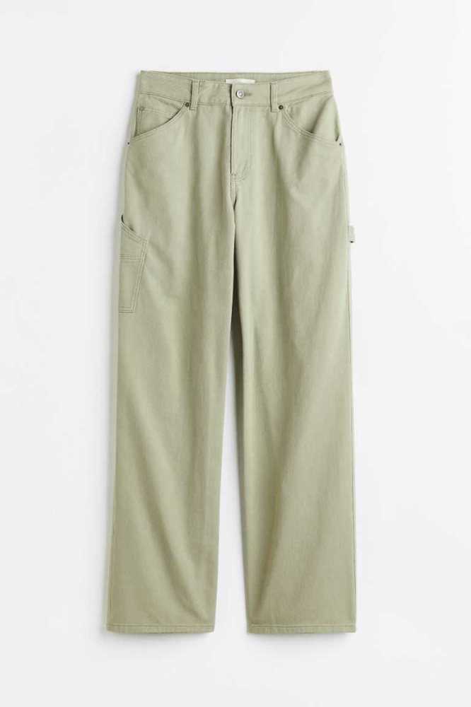 Pantalones H&M Twill Cargo Mujer Kaki Claro Verdes | 198240GHU