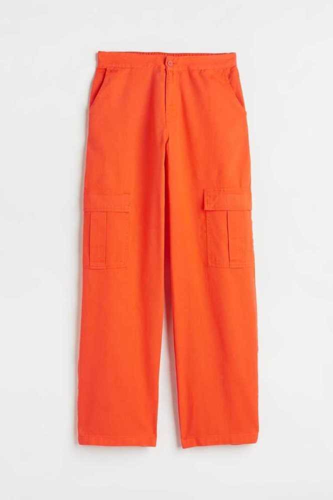 Pantalones H&M Twill Utility Mujer Naranjas | 185392WSK