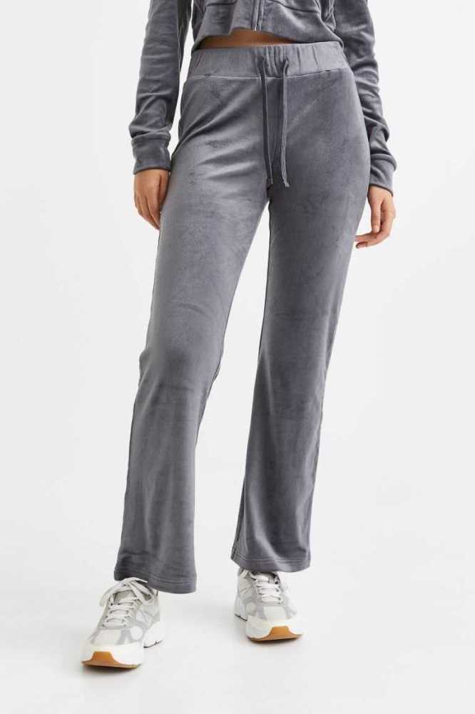 Pantalones H&M Velour Mujer Morados Claro | 475230OFH