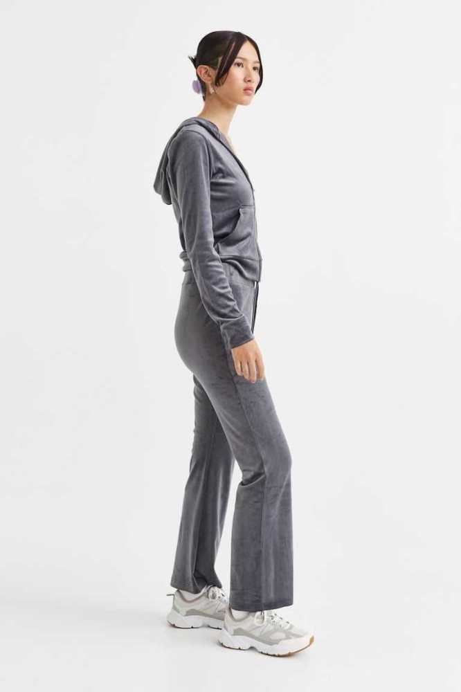 Pantalones H&M Velour Mujer Morados Claro | 475230OFH