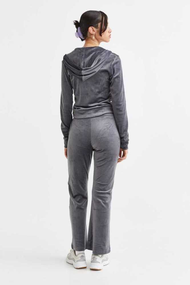 Pantalones H&M Velour Mujer Morados Claro | 475230OFH