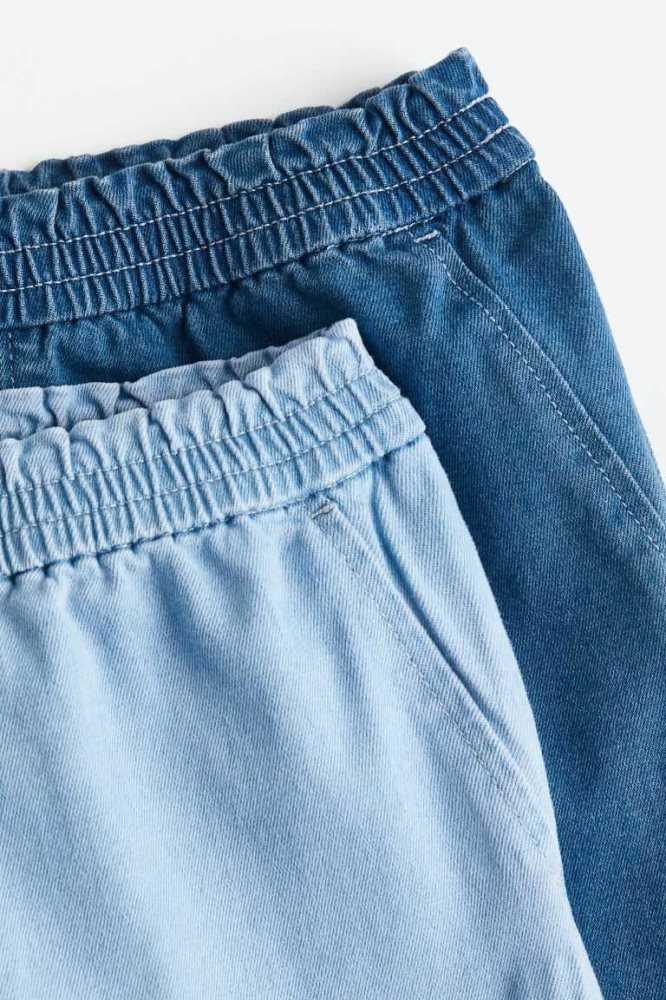 Pantalones Jogger H&M 2-pack Denim Niños Azules Azules Claro | 851904JUA