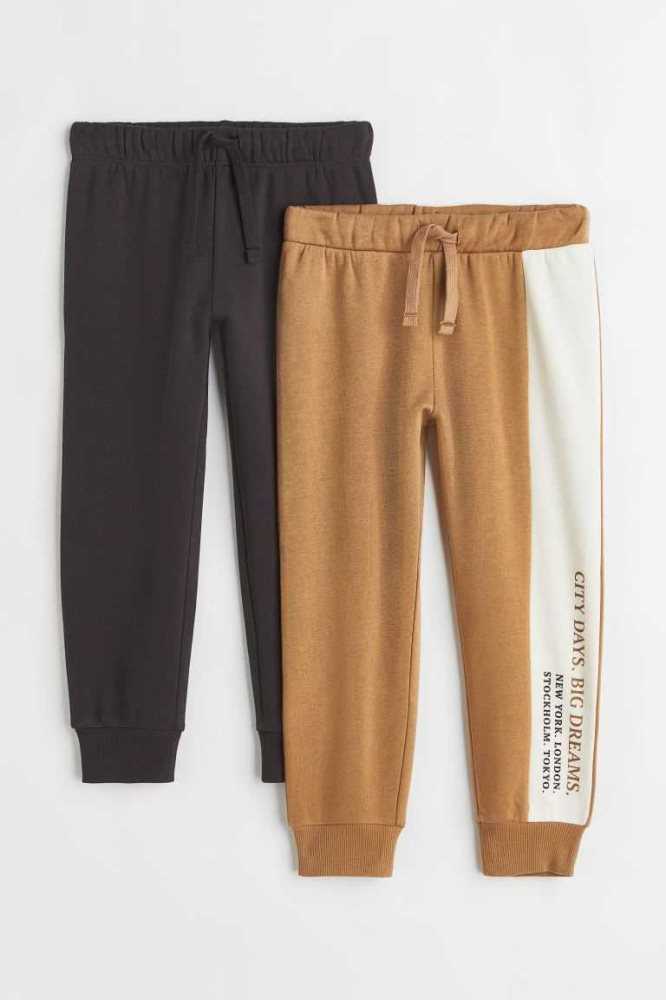 Pantalones Jogger H&M 2-pack Niños Grises Claro | 432986QXL