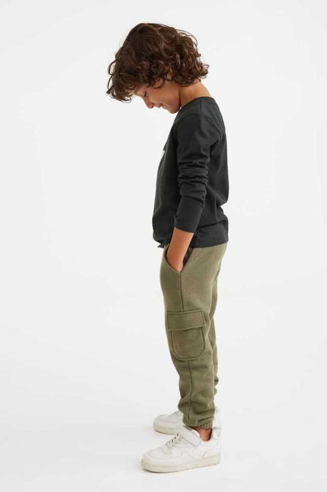 Pantalones Jogger H&M 2-pack Niños Verdes Oscuro Grises Claro | 860157NMT