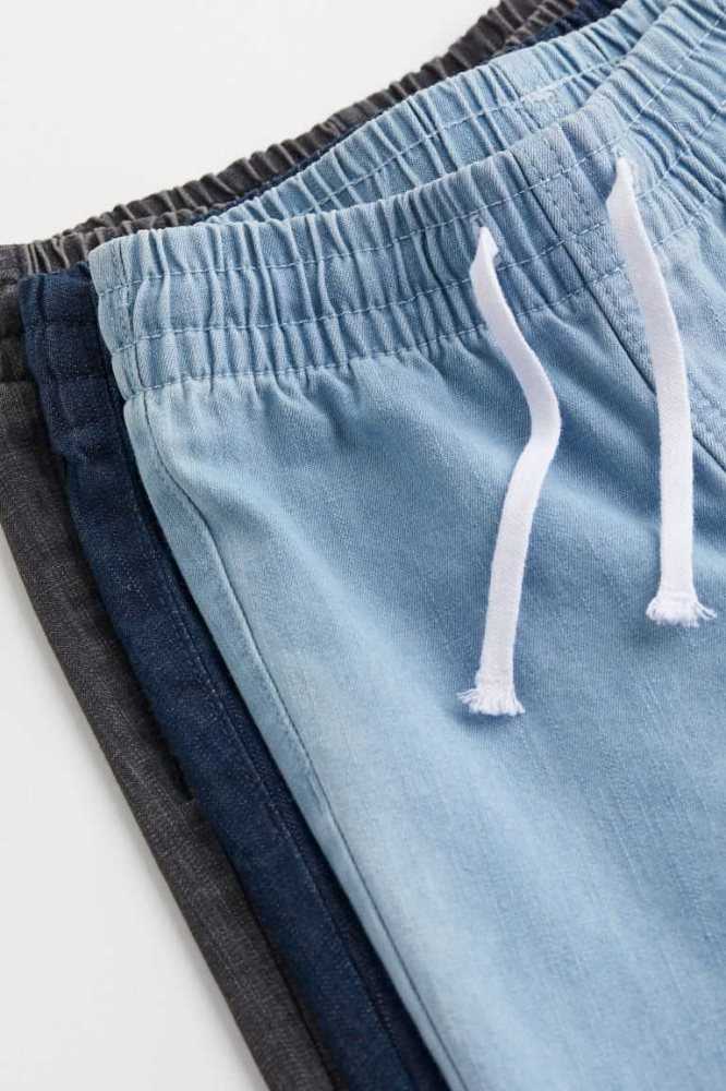 Pantalones Jogger H&M 3-pack Denim Niños Azules Oscuro Grises Oscuro | 582109CYG