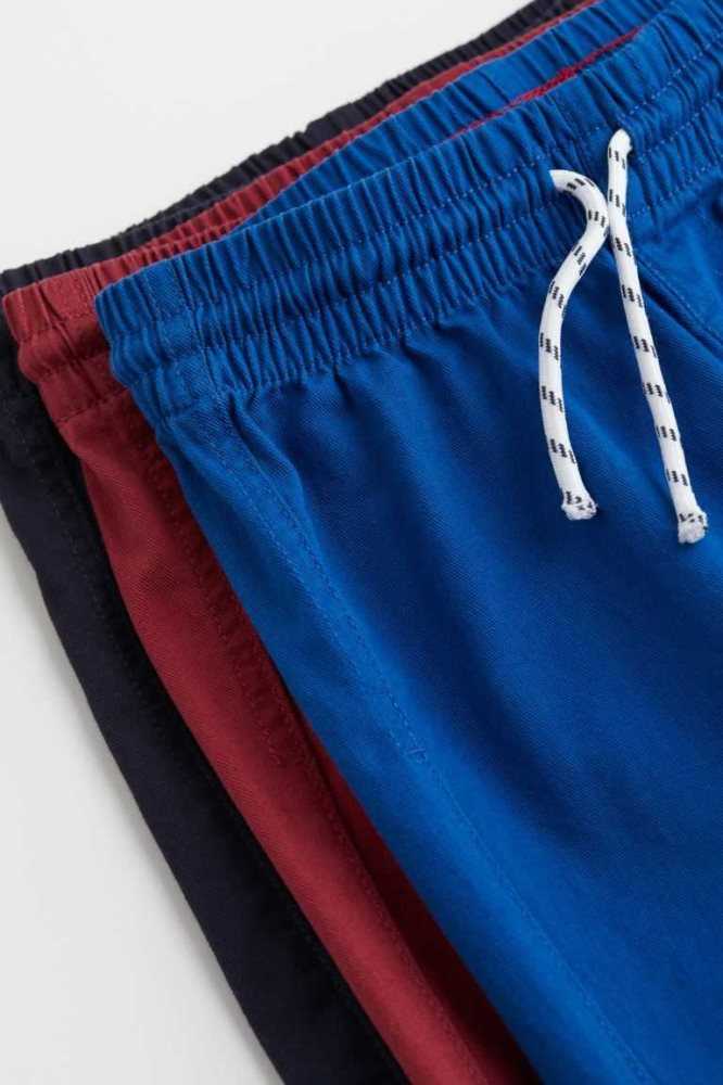 Pantalones Jogger H&M 3-pack Relaxed Fit Niños Azules Rojos | 602831GSA