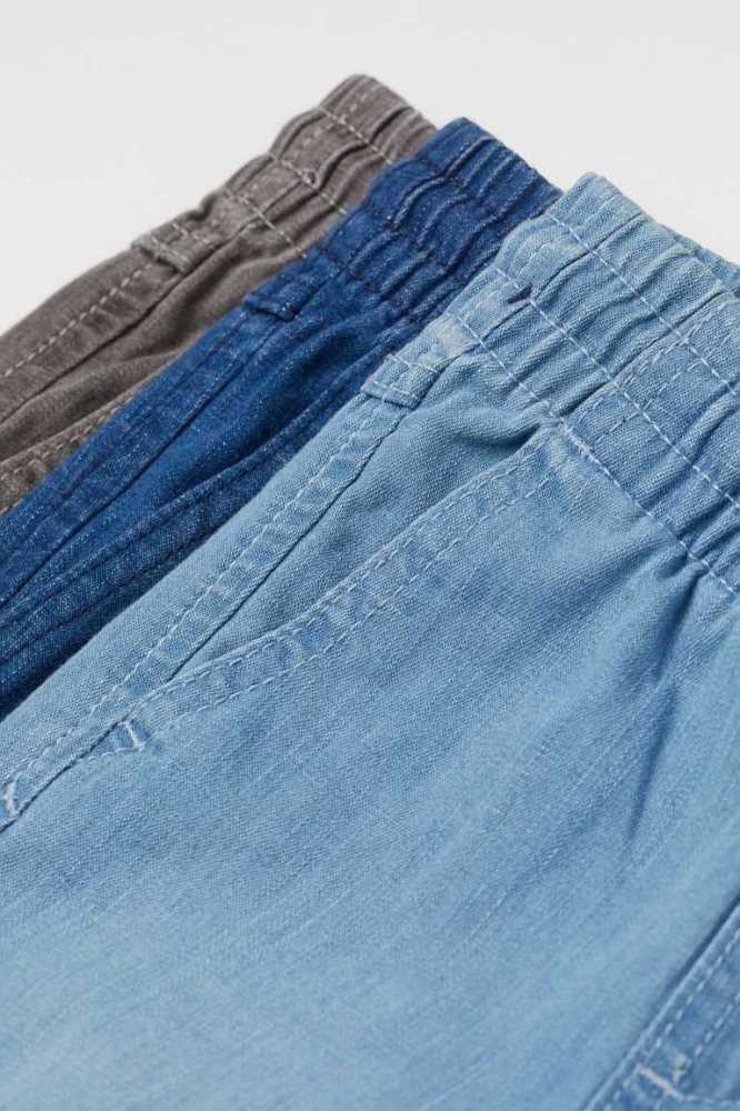 Pantalones Jogger H&M 3-pack Slim Fit Denim Niños Azules Claro Grises | 256390DIJ