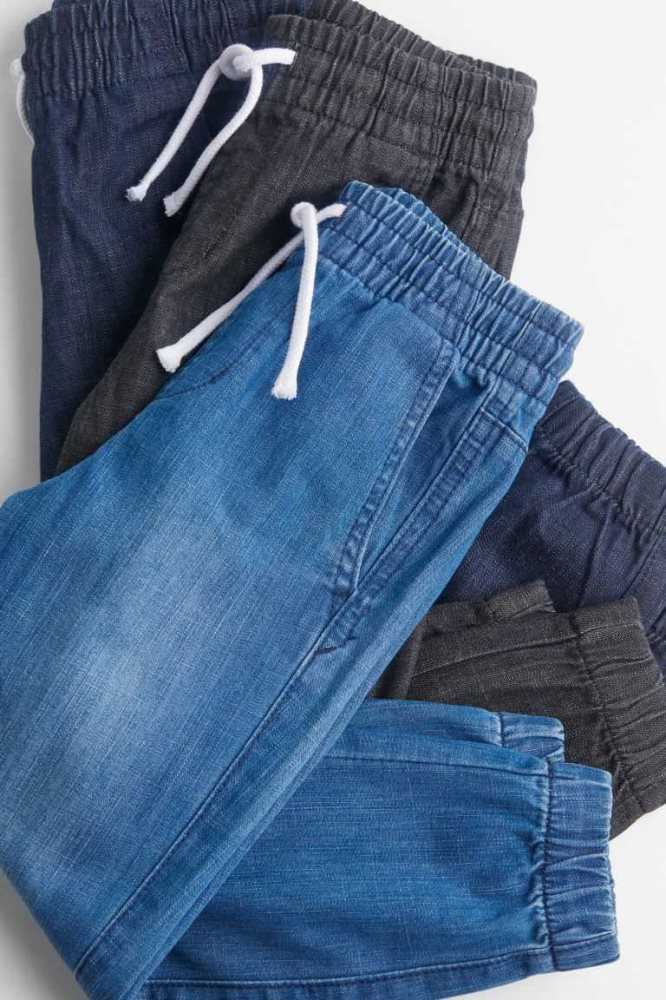 Pantalones Jogger H&M 3-pack Slim Fit Denim Niños Azules Claro Grises | 256390DIJ