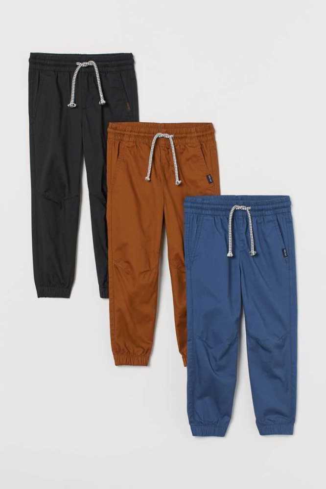 Pantalones Jogger H&M 3-pack twill Niños Azules | 304675XAH