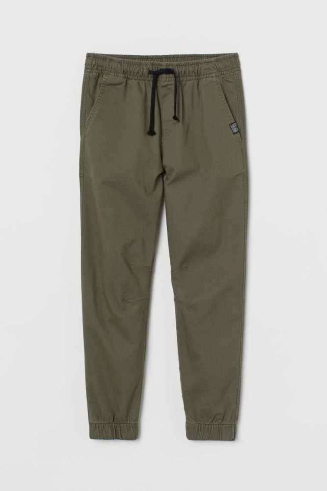 Pantalones Jogger H&M Algodon Twill Niños Azules Oscuro | 629457JAK