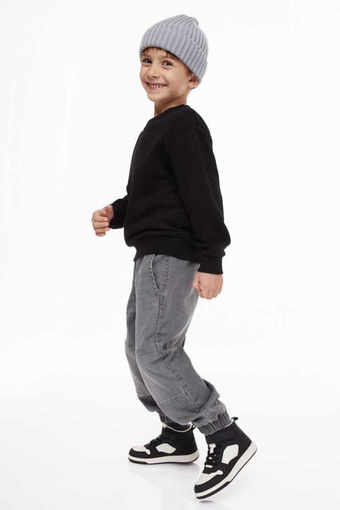 Pantalones Jogger H&M Comodidad Stretch Denim Niños Negros | 438925PFU