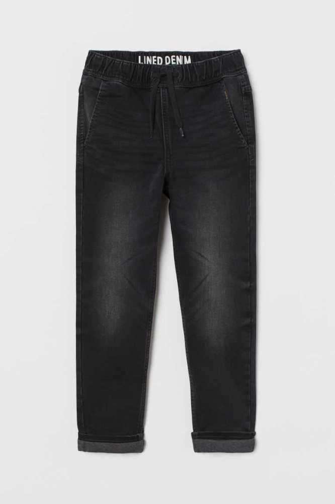 Pantalones Jogger H&M Forro Denim Niños Grises Oscuro | 538194UIO