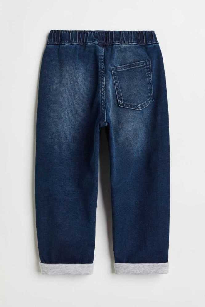 Pantalones Jogger H&M Forro Denim Niños Negros | 672503QMS