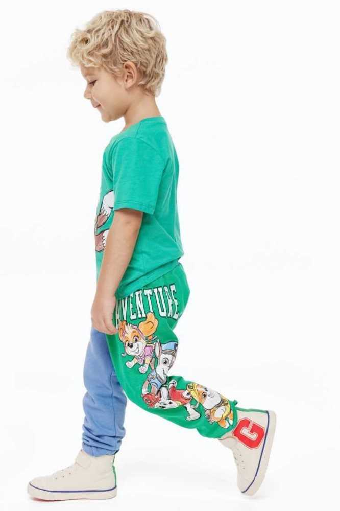 Pantalones Jogger H&M Printed Niños Azules | 346528ZXW