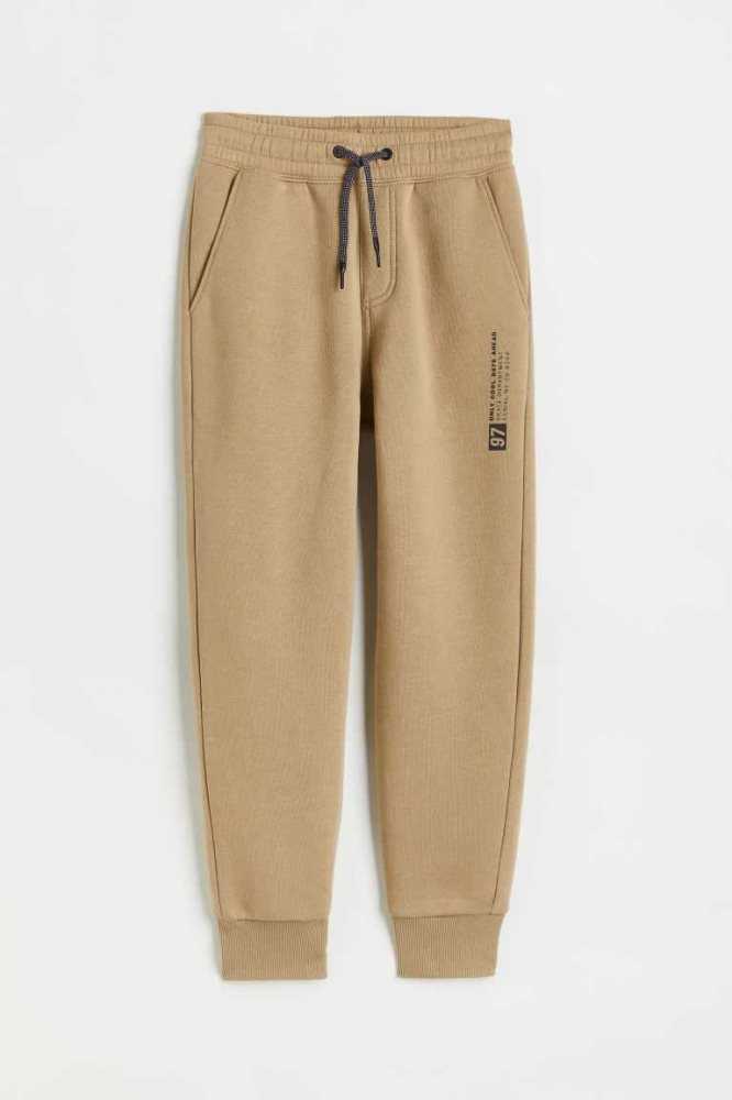 Pantalones Jogger H&M Printed Niños Beige | 684791NGL