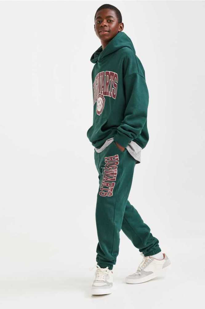 Pantalones Jogger H&M Printed Niños Verdes Oscuro | 748563IRC