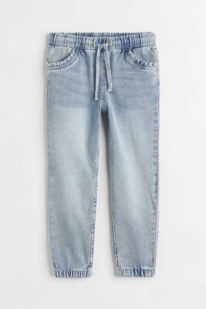 Pantalones Jogger H&M Ruffle-trimmed Denim Niños Azules | 306985QSX