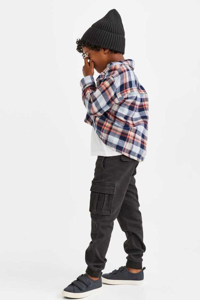 Pantalones Jogger H&M Slim Fit Cargo Niños Negros | 301892MPX