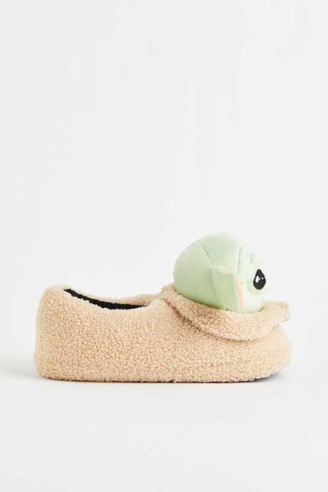 Pantuflas H&M Appliqued Niños Beige Claro | 016453BRL