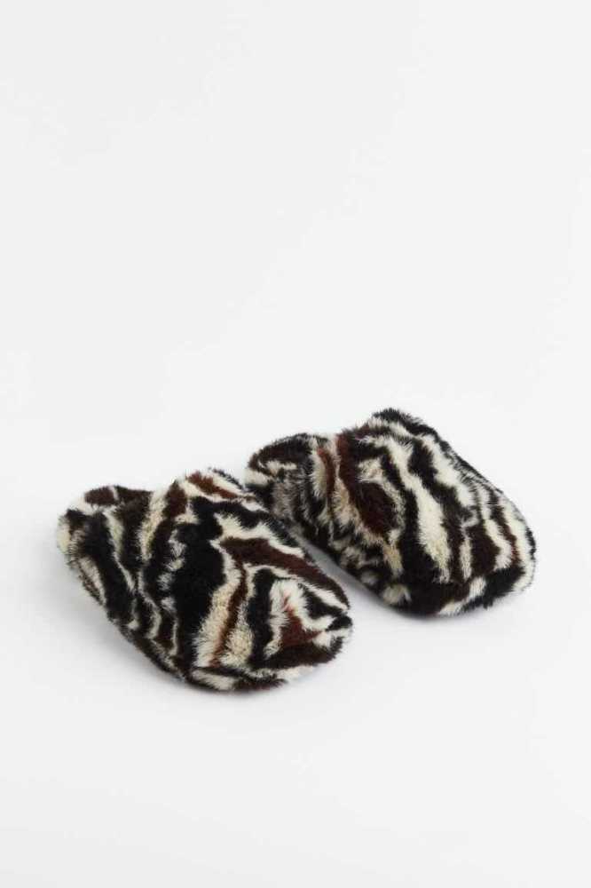 Pantuflas H&M Fluffy Mujer Negros | 120538SRX