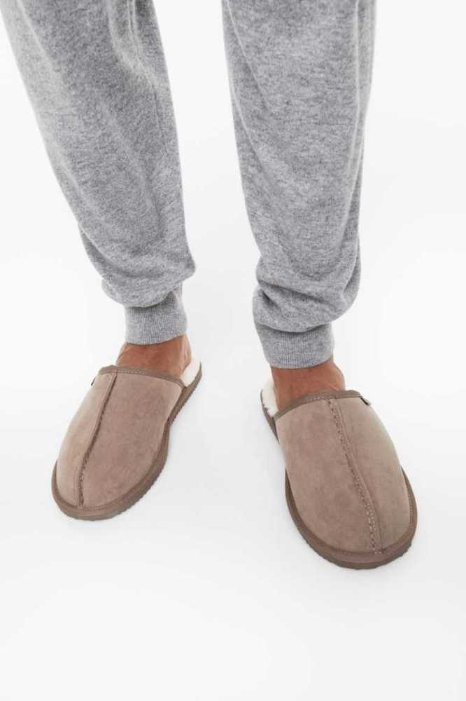 Pantuflas H&M Pile-lined Hombre Negros | 690574NVO