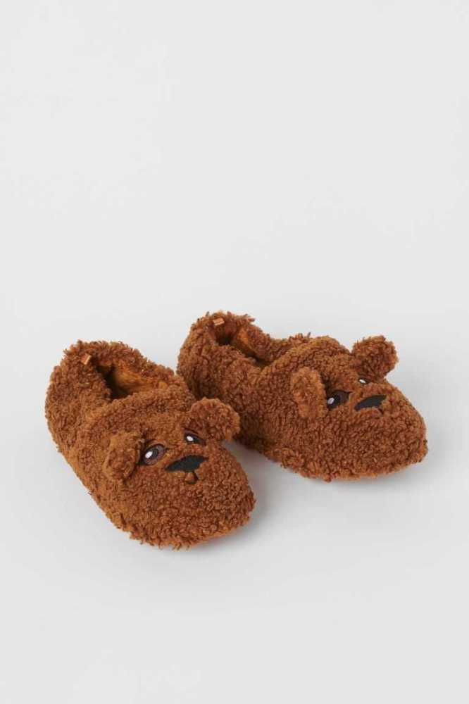 Pantuflas H&M Soft Faux Shearling Niños Beige Claro | 364895VYO