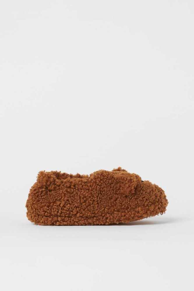 Pantuflas H&M Soft Faux Shearling Niños Beige Claro | 364895VYO